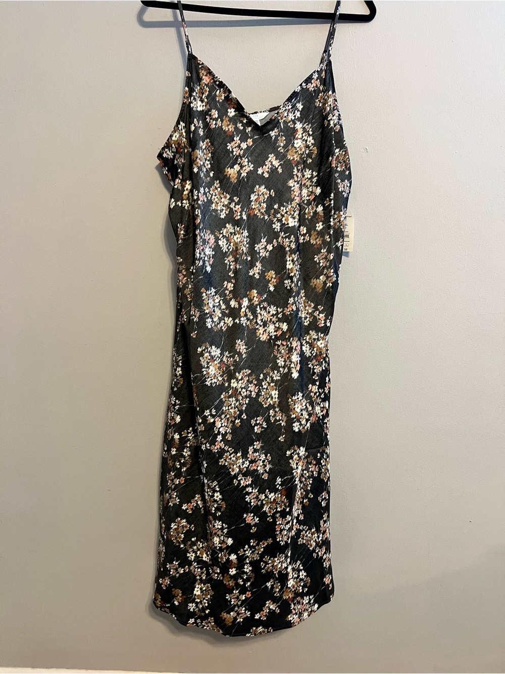 Time and Tru Black Floral Slip Midi Dress | Women’s XXXL/22